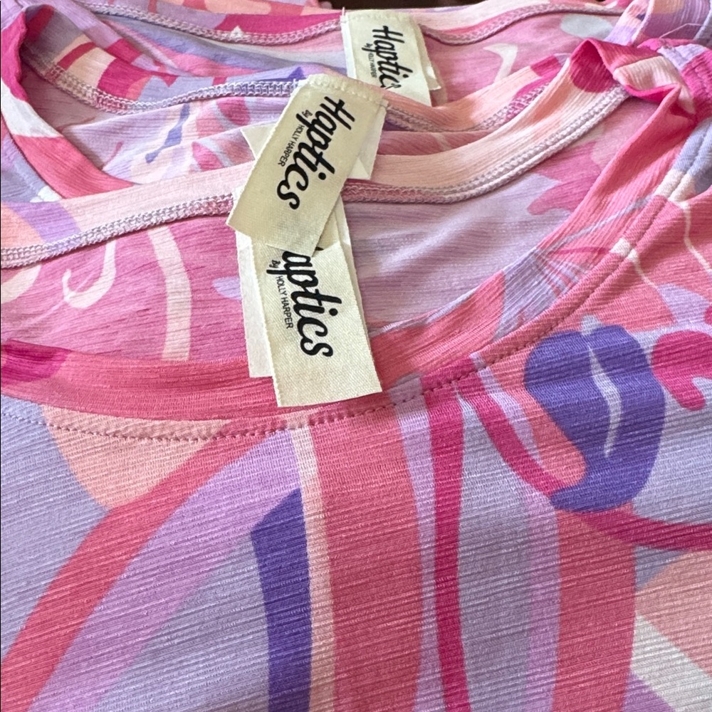 D130 Haptics Pink Floral Ruffle Short Sleeve Dress with Pockets - Picture 4 of 8